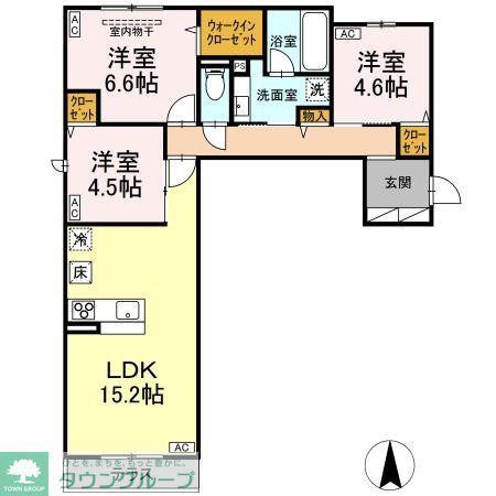 D-COMODO小金井貫井北町(3LDK/1階)の間取り写真