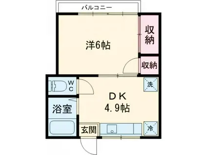 ミントハウス(1DK/2階)の間取り写真