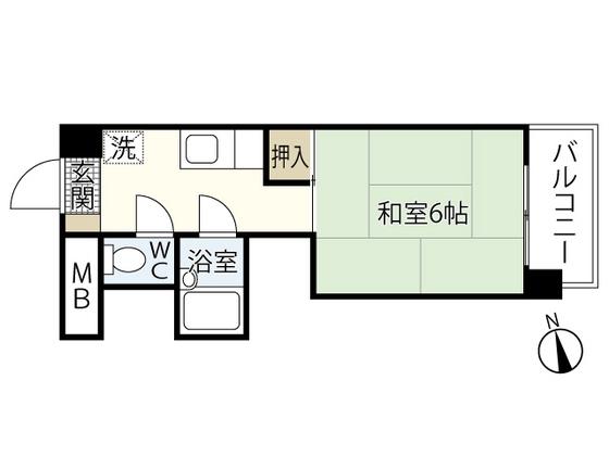 ピアーチェ住吉(1K/3階)の間取り写真