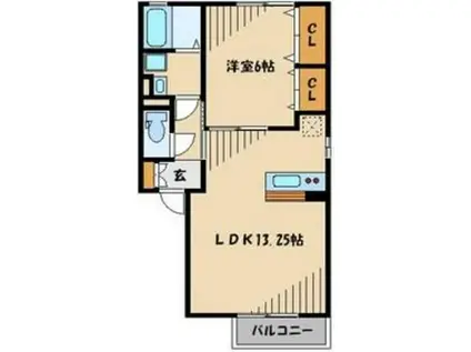 ノクターン(1LDK/2階)の間取り写真