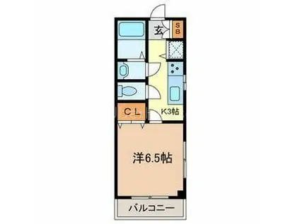 エーエムハイツ(1K/3階)の間取り写真