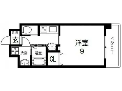 FOREST GRACE高井田I(1K/2階)の間取り写真