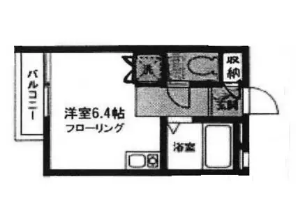 ヴィラフォンテーヌ(ワンルーム/1階)の間取り写真