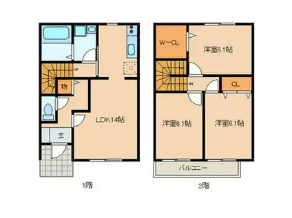 ノースタウンコート(3LDK/1階)の間取り写真