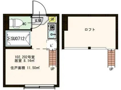 THREE FOREST西巣鴨(ワンルーム/2階)の間取り写真