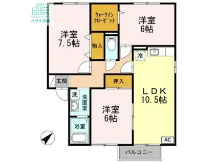 ロイヤルガーデン須田の木F(3LDK/2階)の間取り写真