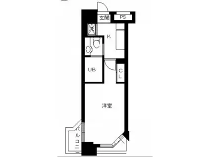 スカイコート新宿壱番館(1K/4階)の間取り写真