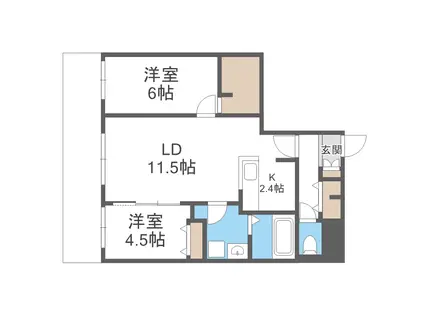 北23東10MS(2LDK/1階)の間取り写真