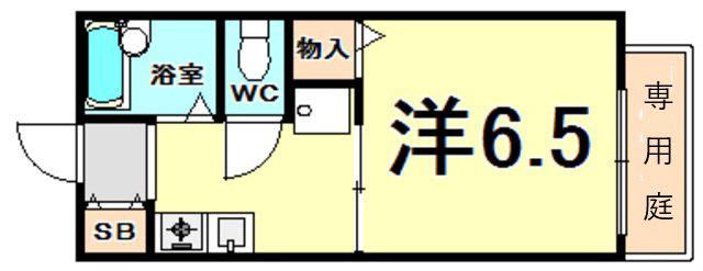 ミユキハイツ(1K/1階)の間取り写真