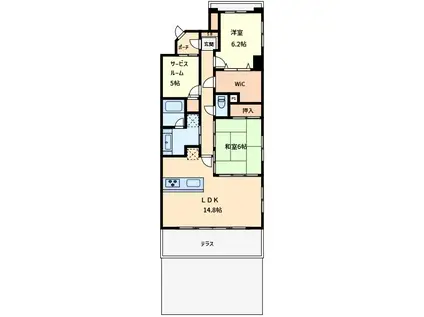 ダイアパレス武蔵浦和V(3LDK/1階)の間取り写真