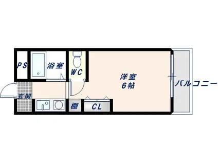 ベルハイム小阪(1K/3階)の間取り写真