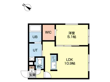 PREMIER-IST N.43(1LDK/2階)の間取り写真