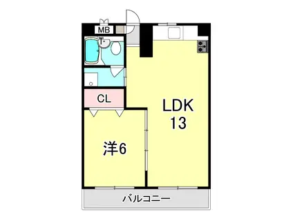 モンド・ベルピア(1LDK/3階)の間取り写真