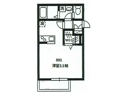 フレシール(ワンルーム/3階)の間取り写真