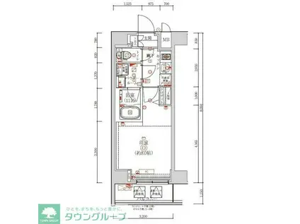 ALTERNA西大島(1K/3階)の間取り写真