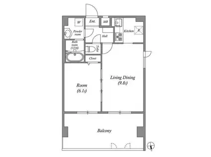 アーバハイツ六町環七北通(1LDK/5階)の間取り写真