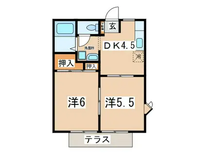 フレグランス和泉(2DK/1階)の間取り写真