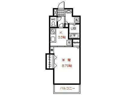 コスモマンション加納(1K/8階)の間取り写真