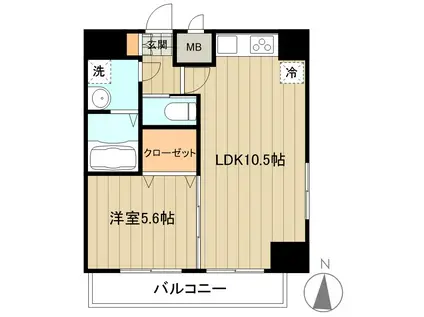 VIDA御茶ノ水(1LDK/9階)の間取り写真