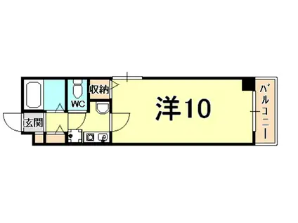 エレガンス白鳥(1K/4階)の間取り写真