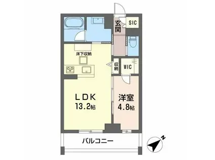 CLASSEUM連坊III(1LDK/1階)の間取り写真