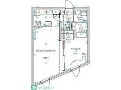 MIND KYODO(1LDK/4階)の間取り写真