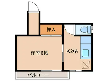 陽楽荘(1K/2階)の間取り写真
