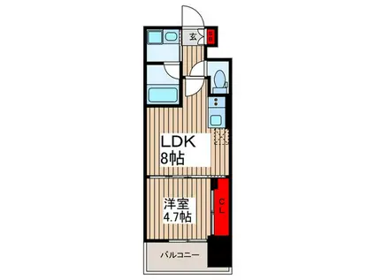 プラウドフラット錦糸町ウエスト(1LDK/7階)の間取り写真