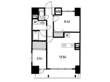 コンフォレスト中延(2LDK/12階)の間取り写真