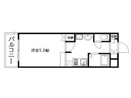 パルコート佐藤(1K/6階)の間取り写真