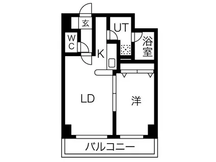 キャロット13(1LDK/5階)の間取り写真