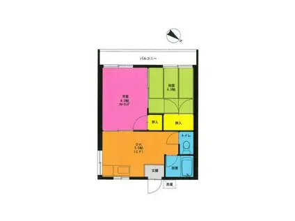 清水コーポ(2DK/2階)の間取り写真