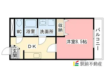 タケダビルII(1DK/4階)の間取り写真