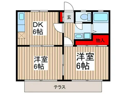 メゾンド-ル(2DK/1階)の間取り写真