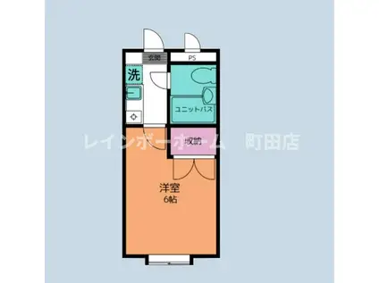 スカイコート相武台(ワンルーム/4階)の間取り写真