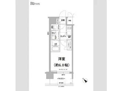 エスリード天王寺町北(1K/9階)の間取り写真