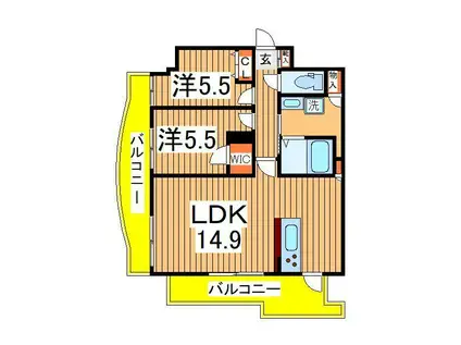 BRILLIANT VIEW CENTRAL PARK(2LDK/10階)の間取り写真