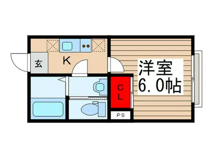 フォルビテッツァ松ヶ丘(1K/2階)の間取り写真