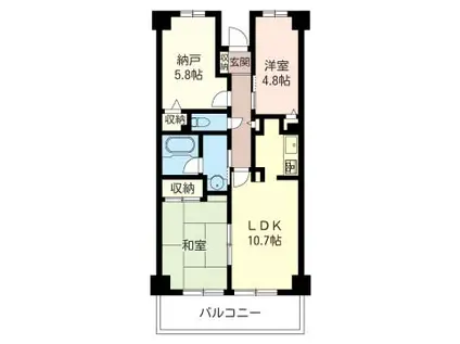 アゼリアハイム高松(2SLDK/5階)の間取り写真