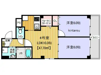 PRIME HILLS千葉中央(2LDK/5階)の間取り写真
