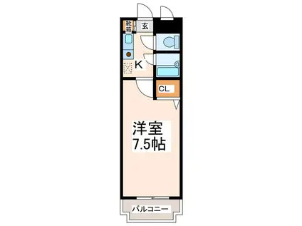 ラ・レジダンス・ド・パルム(1K/7階)の間取り写真