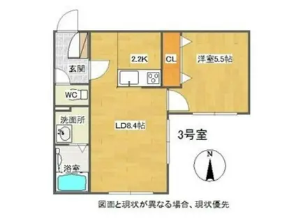 F-BLESSING(1LDK/3階)の間取り写真