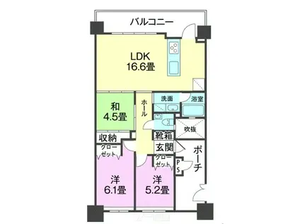 ライオンズ宜野湾マリンシティ(3LDK/3階)の間取り写真