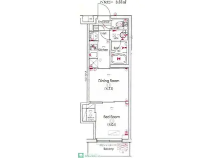 ガーラ・ステーション川崎久地(1DK/2階)の間取り写真