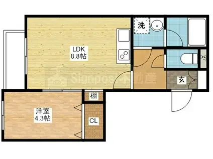 モン・レ―ヴ葉山(1LDK/2階)の間取り写真