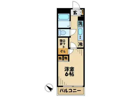 レオパレスフィデリオ(1K/2階)の間取り写真