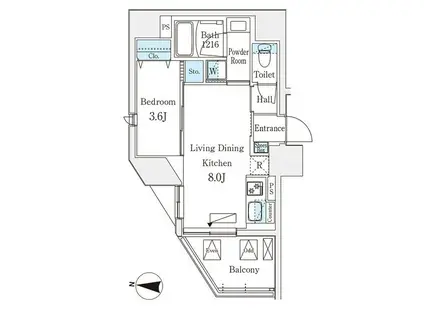 デュオフラッツ池袋(1LDK/2階)の間取り写真