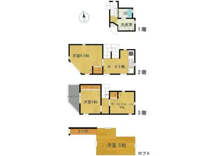 ミレニ広尾(3DK/1階)の間取り写真