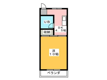 ラミア・カーサ(1DK/4階)の間取り写真