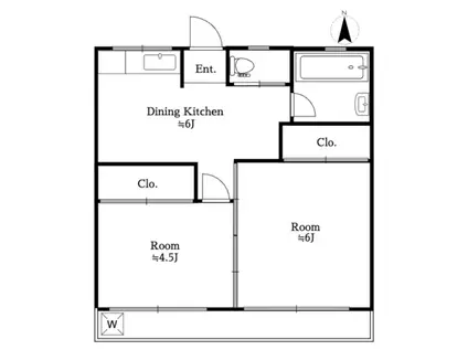 ブルーコート練馬(2DK/4階)の間取り写真